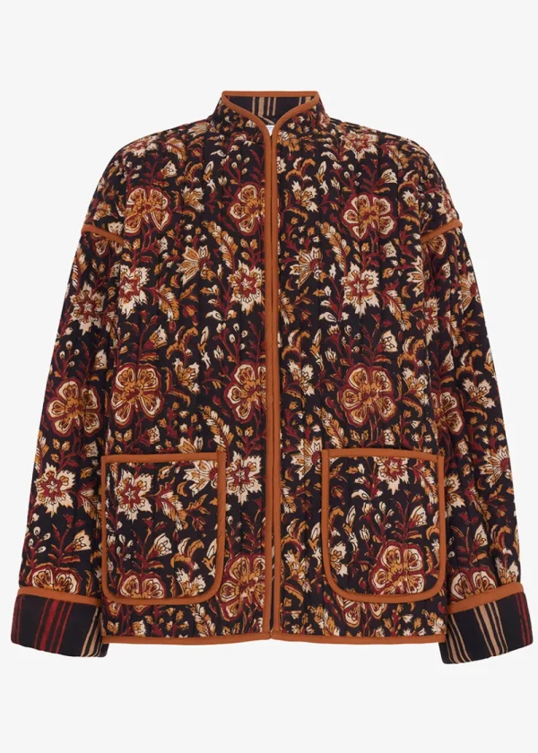 Pink City Prints Tan Jaal Penny Jacket | Coats & Jackets