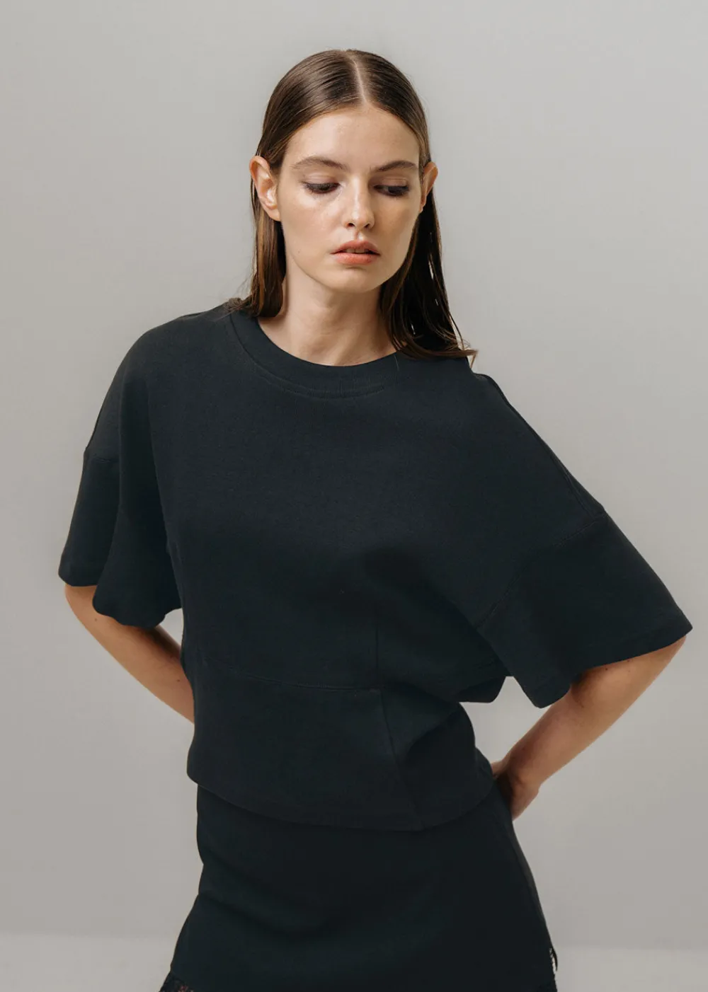tapered_tshirt__black_0.webp Emin and Paul Tapered T-Shirt - Black | Tops