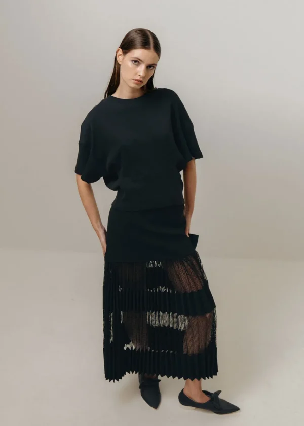 Emin and Paul Tapered T-Shirt - Black | Tops