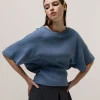 Emin and Paul Tapered T-Shirt - Sky | Tops