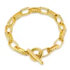Orelia Textured Oval Link T-Bar Bracelet | Bracelets