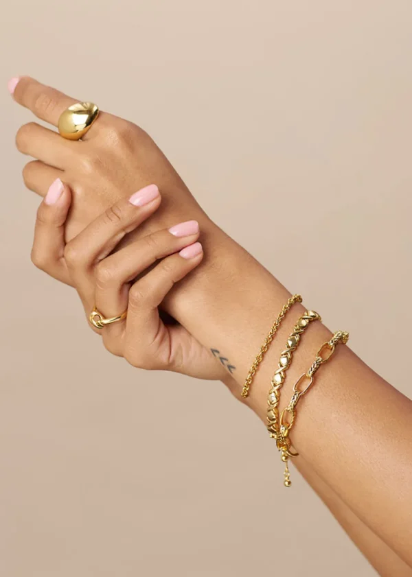 Orelia Textured Oval Link T-Bar Bracelet | Bracelets