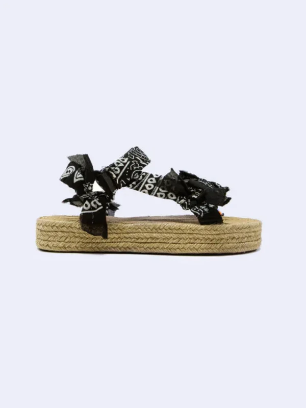 Arizona Love Trekky Raffia Bandana Black | Sandals