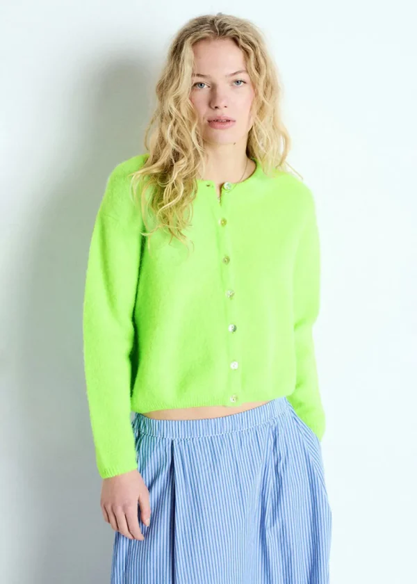 American Vintage Vitow Cardigan - Fluo Apple | Knitwear