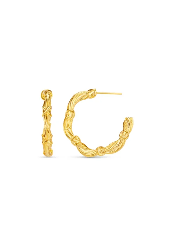 Orelia Woven Twist & Cross Mid-Size Hoop Earrings | Earrings